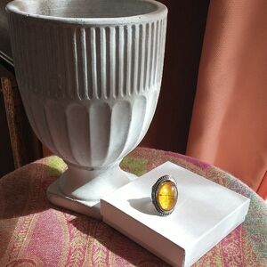 3/$10 Amber-colored Cabochon Statement Ring